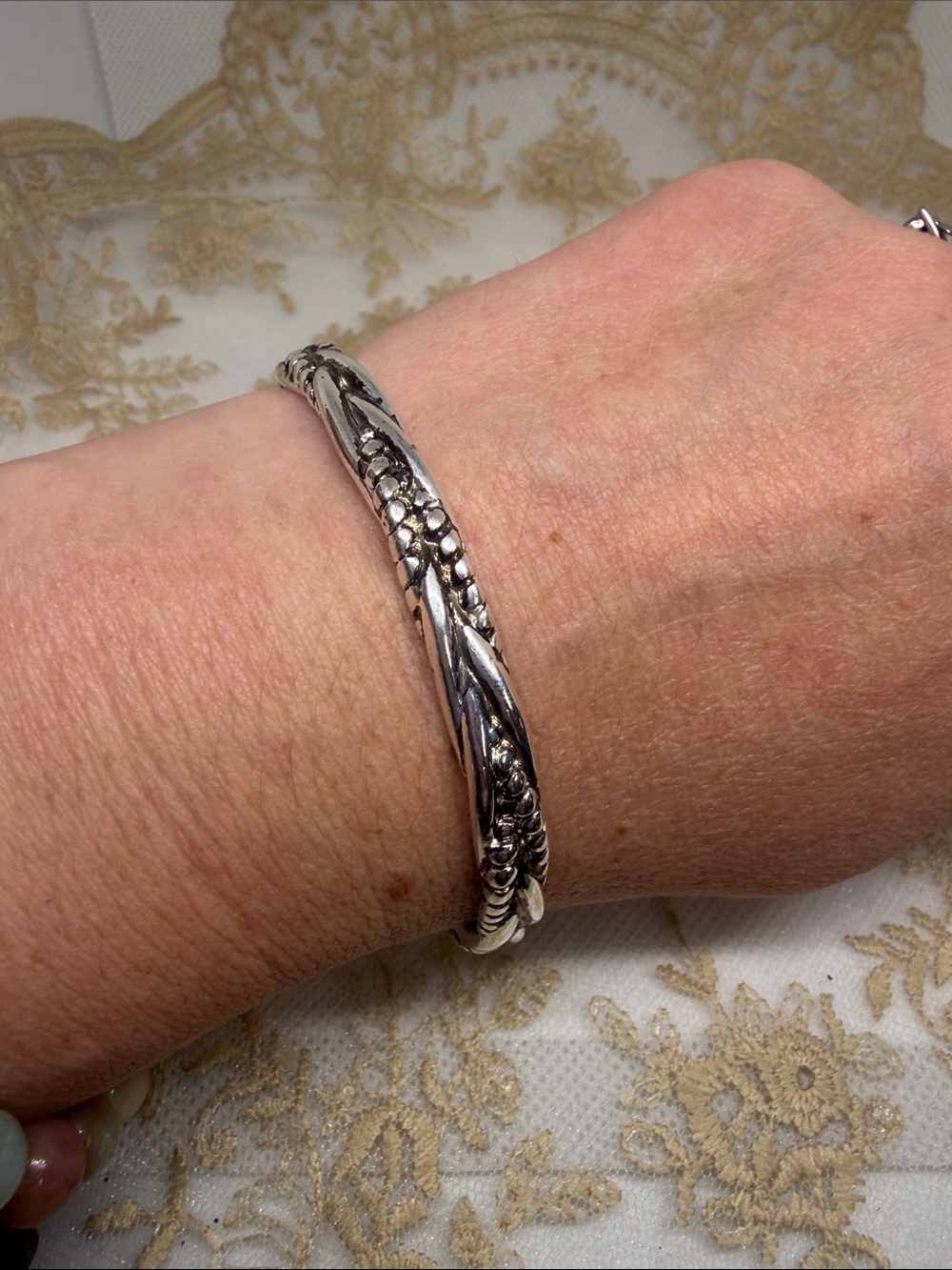 Vintage 925 Sterling Silver Braided Open Cuff Bracelet | Heavy Textured Unisex
